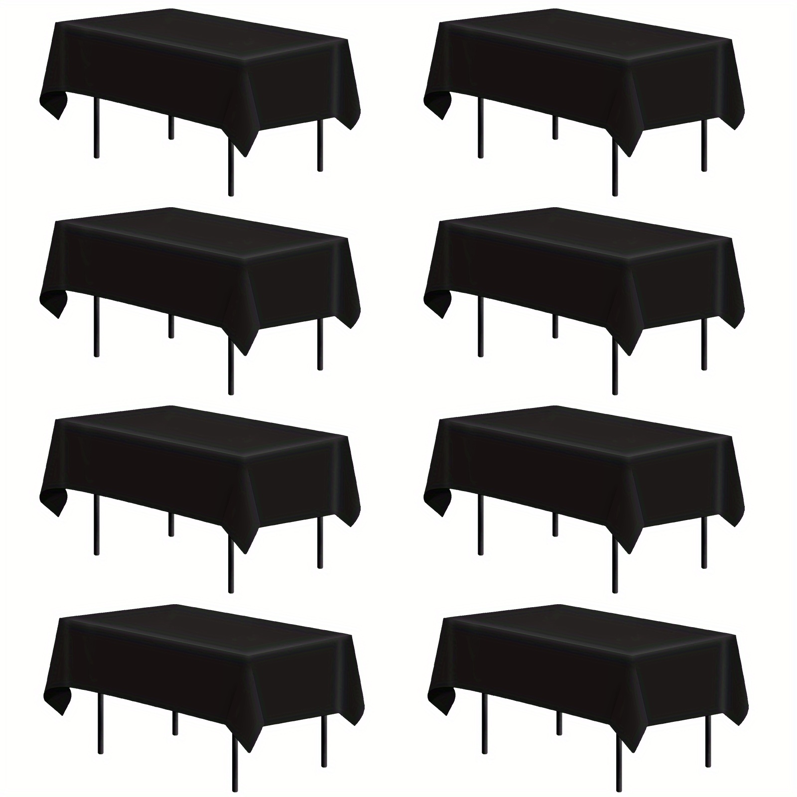 Cubierta de mesa rectangular de spandex a rayas en blanco y negro