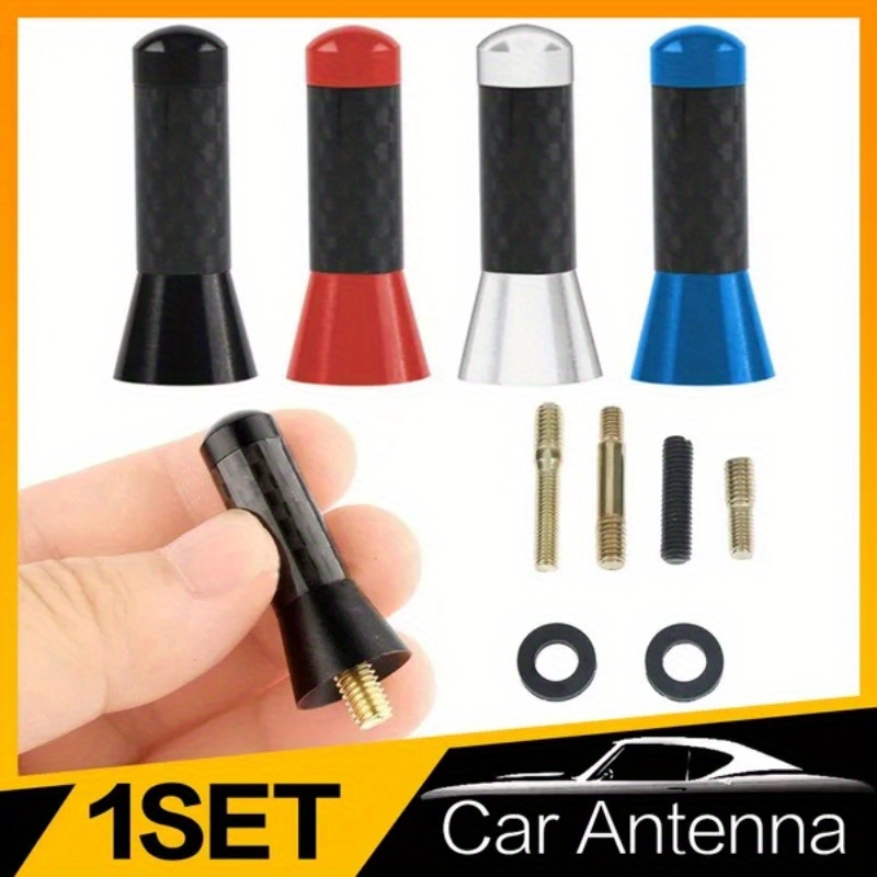 Antena corta de fibra de carbono para coche, Radio de tornillo con  tornillos, juego de accesorios, nuevo, 3cm - AliExpress