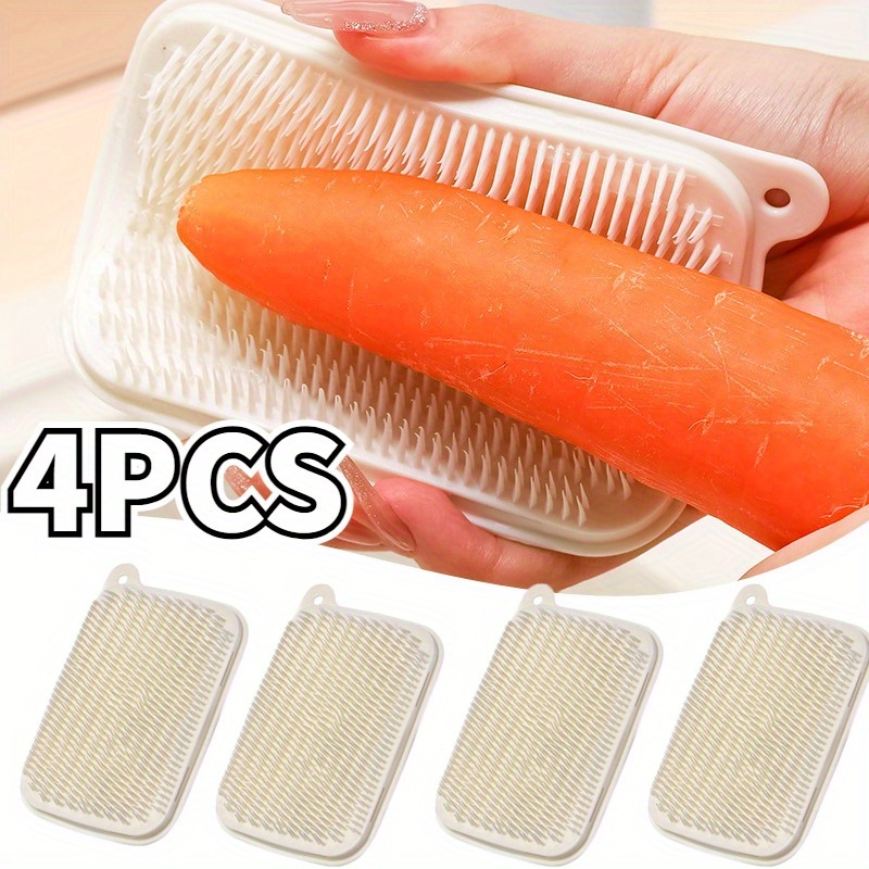 4 Pcs Dish Brush Set Dish Washing Brush With Suction Cup,soft Grip