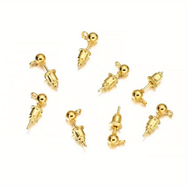 50Pcs/Pack 3/4/5/6mm Pin Findings Stud Earring Basic Pins Stoppers  Connector For Making Accessories Supplies