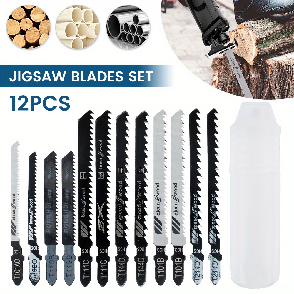 Jigsaw Blades Set T-shaft Hcs Assorted Jig Saw Blades For Wood Plastic And  Metal Cutting Incl. Plastic Box For Bosch Black & Decker Makita Metabo  (t119bo T119b T111c T218a T118a T118b T ) 