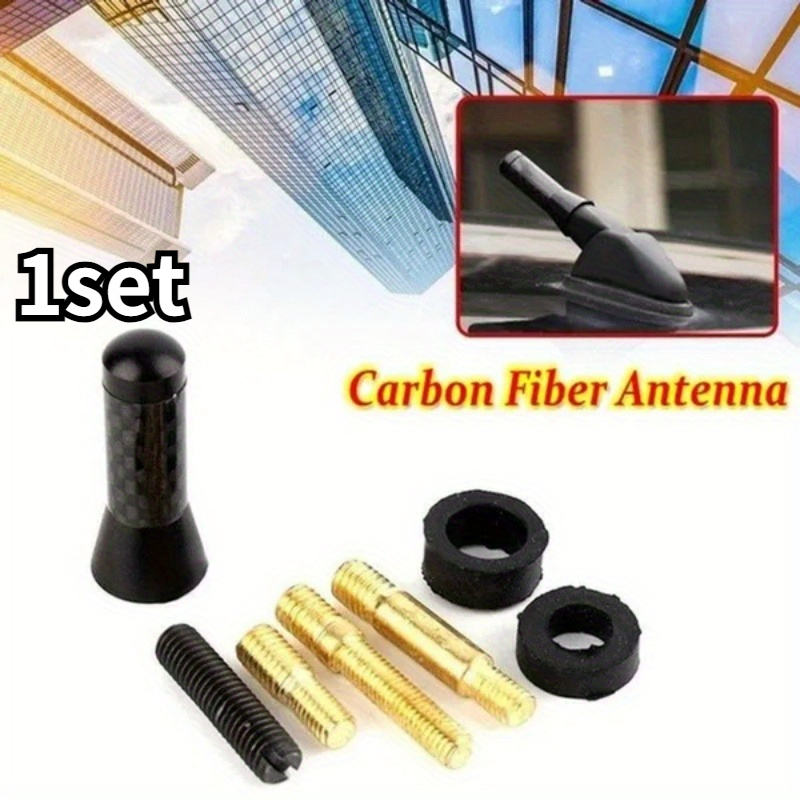 Antena Coche Universal Corta 12 CM Tornillo Fibra de Carbono