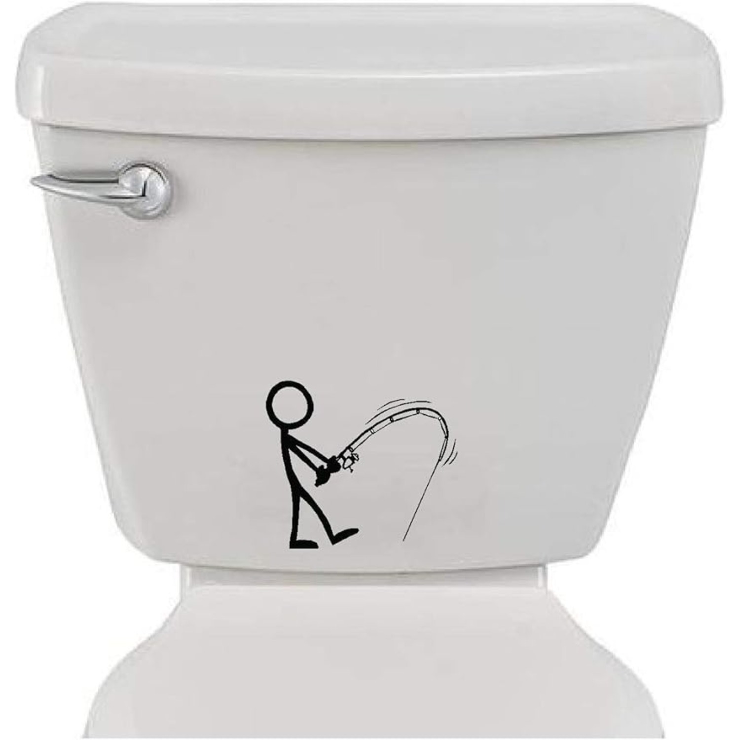 Bathroom Toilet Sticker Decal Stick Figure Fishing Funny - Temu Canada