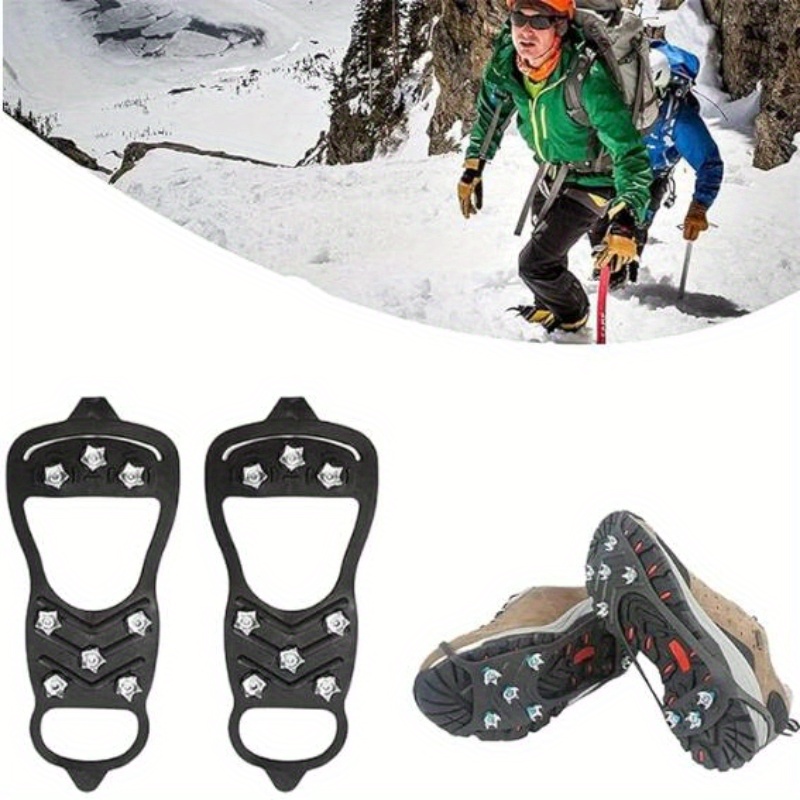 Crampons For Snow And Ice Gripper Shoe Spikes For Winter Hiking Fishing  Climbing Crampons Non-Slip Shoes Covers For Snowshoes, Pro Touch Crampons