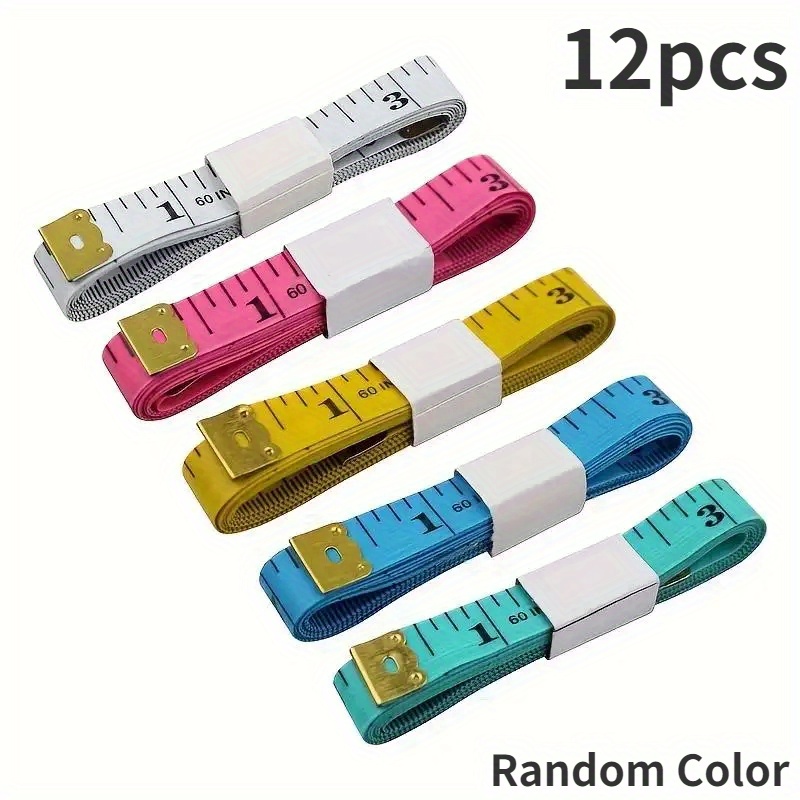 3pcs 150cm Soft Retractable Measuring Tape Bright Red Yellow Multicolor