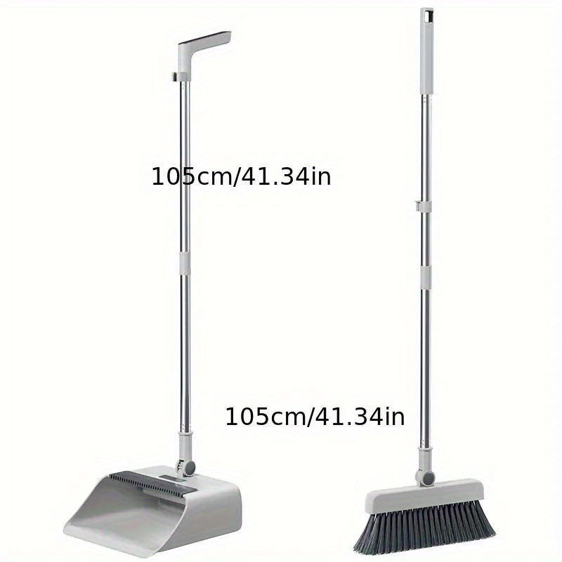 Long Handle Dustpan And Brush 2 Piece Sweeping Set Folding Cleaning  Accessories