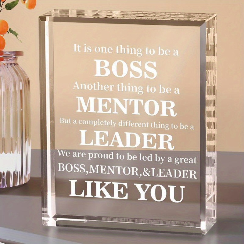 Boss Gifts Acrylic Boss Day Gifts for Men Women Office Gifts for Boss  Leader Going Away Gift for Boss Appreciation Plaque Funny Work Gifts  Acrylic