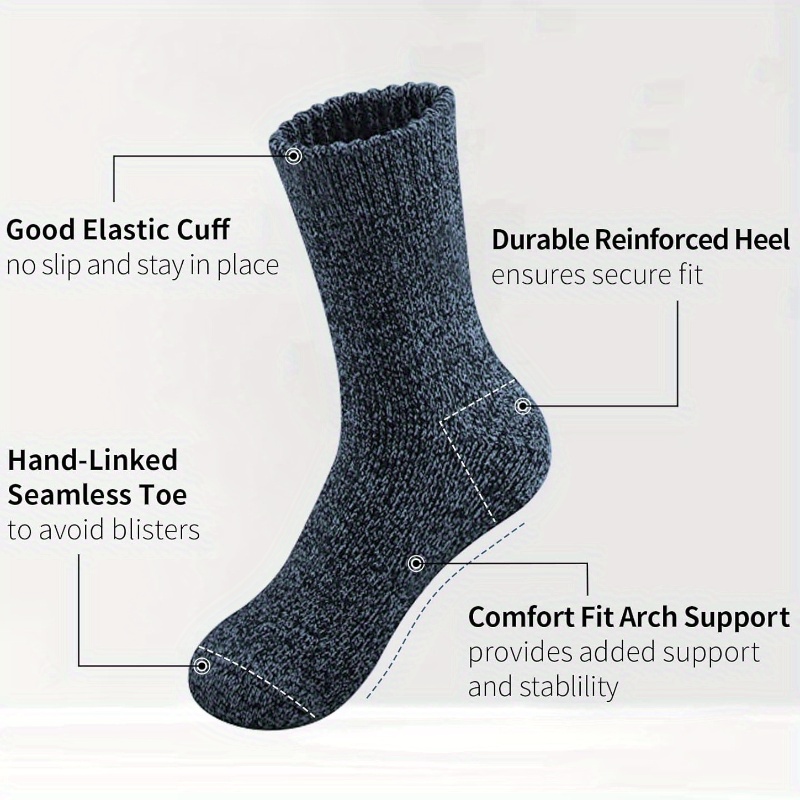 5 Pairs Thick Warm Wool Socks for Men
