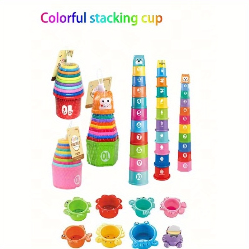 Baby Products Online - Moontoy Stacking Cups for Babies, Stacking Toys for Toddlers  1-3 Baby Block Stackable 19 Pieces Colorful Nesting Cups Sorter Shape Bath  Toys, Educational Toy - Kideno