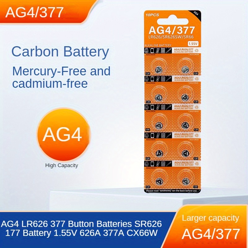 10pcs Alkaline Battery Ag6 1 55v Button Coin Cell 371 Sr920sw