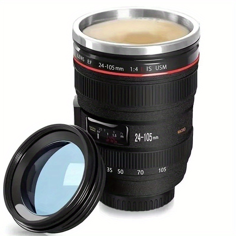 

1pc Creative Camera Len Shaped Coffee Mug, Portable Small Water Cup, Outdoor Camping Hiking Picnic Supplies