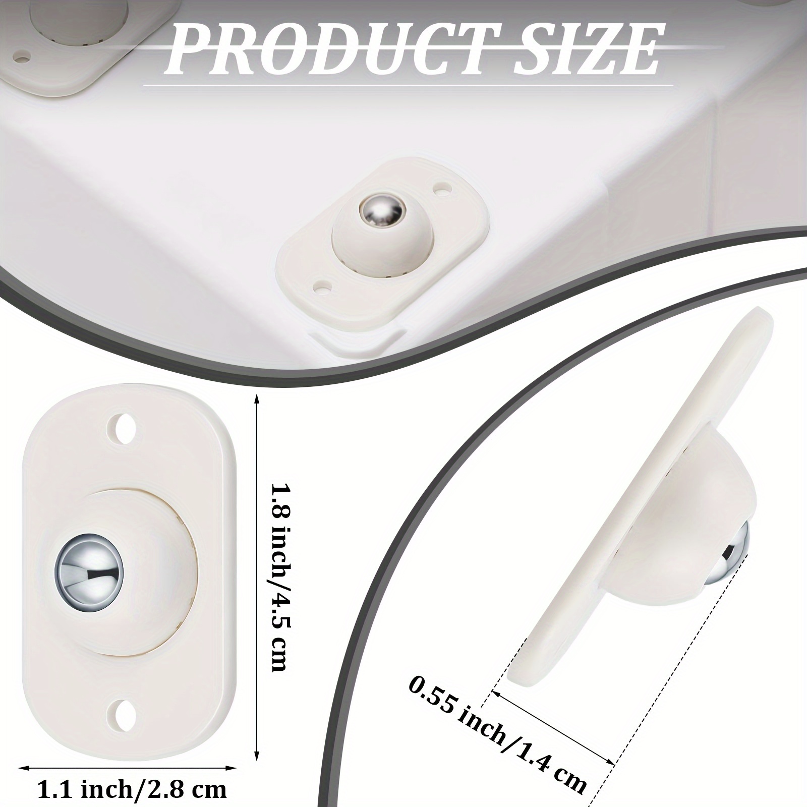 4 12pcs self caster wheels mini swivel wheels stainless steel paste universal wheel 360 degree rotation sticky pulley for bins bottom storage box furniture trash can Product details 2