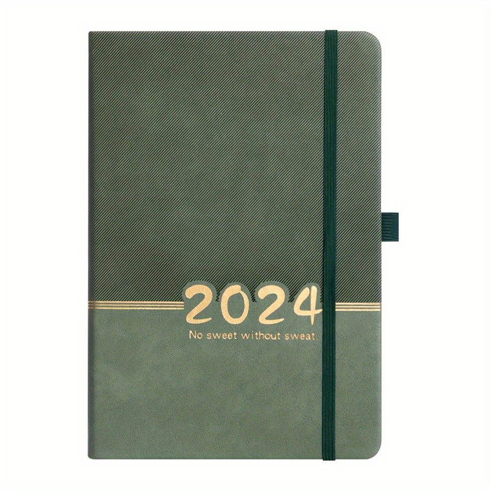 2024 English Schedule Book Leather Thin Section Weekly Temu