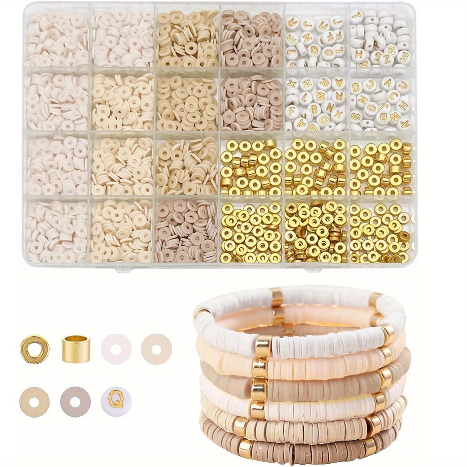 Clay Beads With Gold 