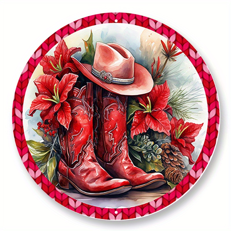 Acrylic Cowboy Boots Hat And Flowers Hanging Multifunction - Temu