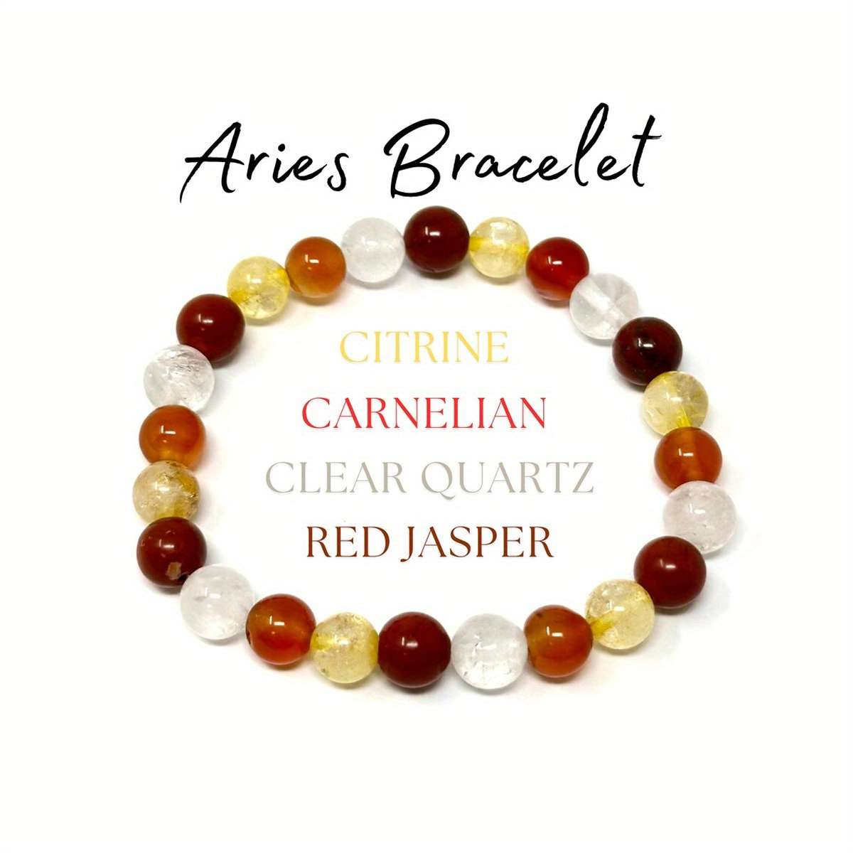 1pc 7 Chakra Bracelet Amethyst Clear Quartz Red Jasper Carnelian