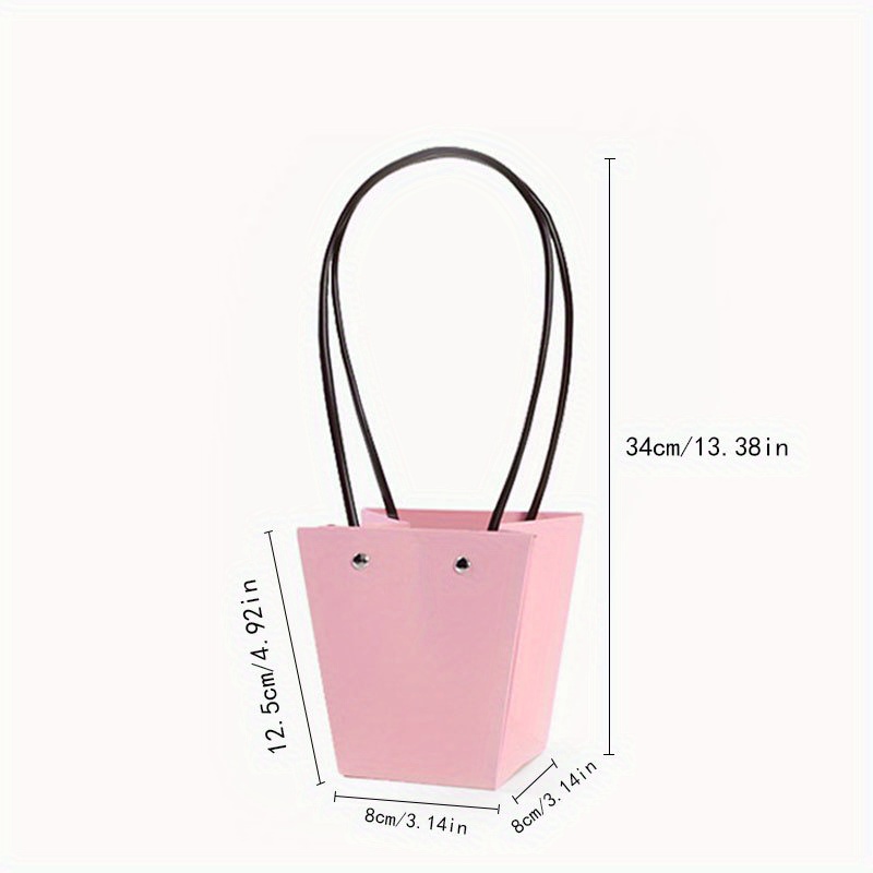 Waterproof Paper Handbag Paper Bag Flower Packaging Bag Trapezoidal Square Sunflower Bouquet Flower Box