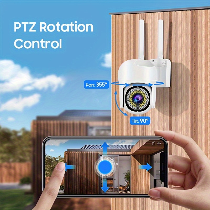 1pc Cámara De Seguridad Wifi Exterior Impermeable PTZ De - Temu