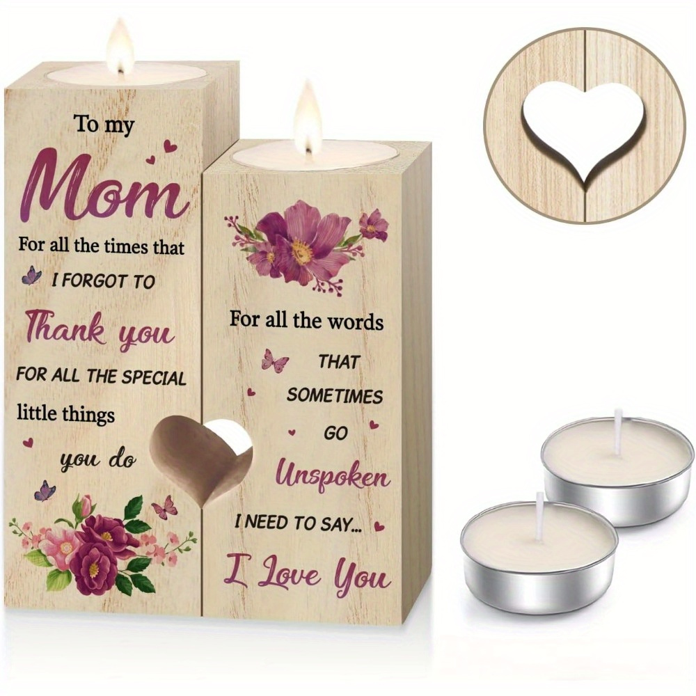 

Candle Holders With Candles, Gifts For Mom From Daughter Son - Mum Birthday Gifts Candle Holders, Mom Gifts For Mommy, Candle Presents For Mom On Christmas Valentines Mothers Day