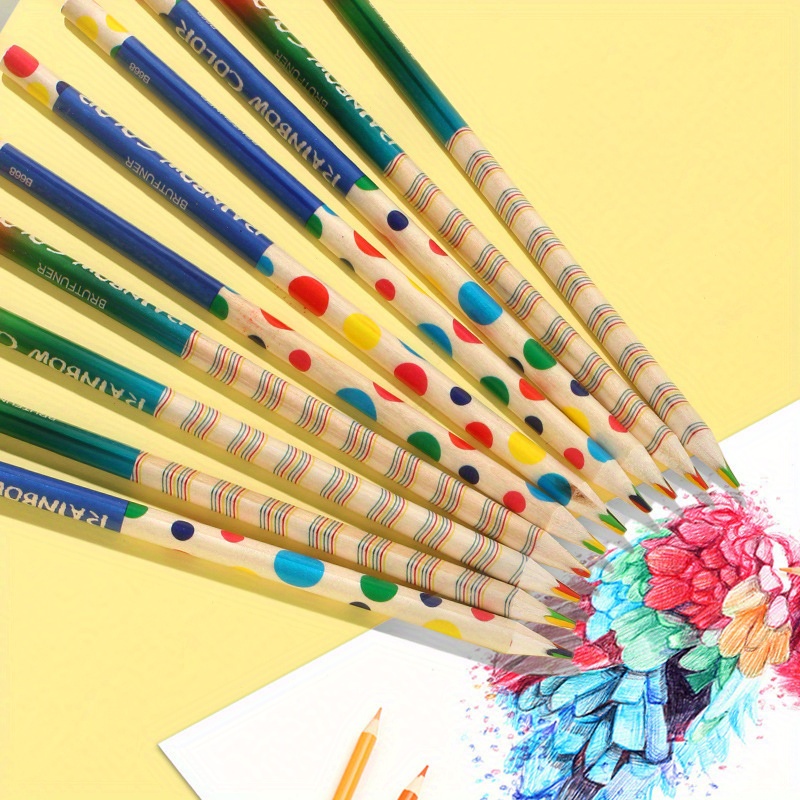 7 Colors Concentric Gradient Rainbow Colored Pencils - Temu