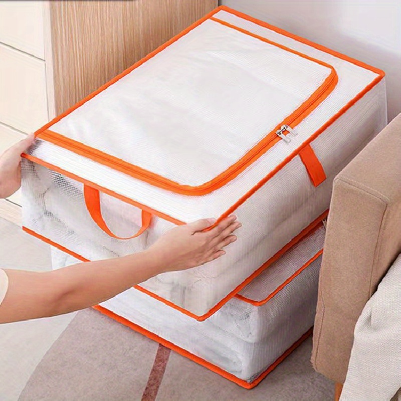 Contenitori Organizer per borse sotto il letto grandi in plastica, coperte,  trapunte per vestiti, borse portaoggetti pieghevoli con ruote - AliExpress