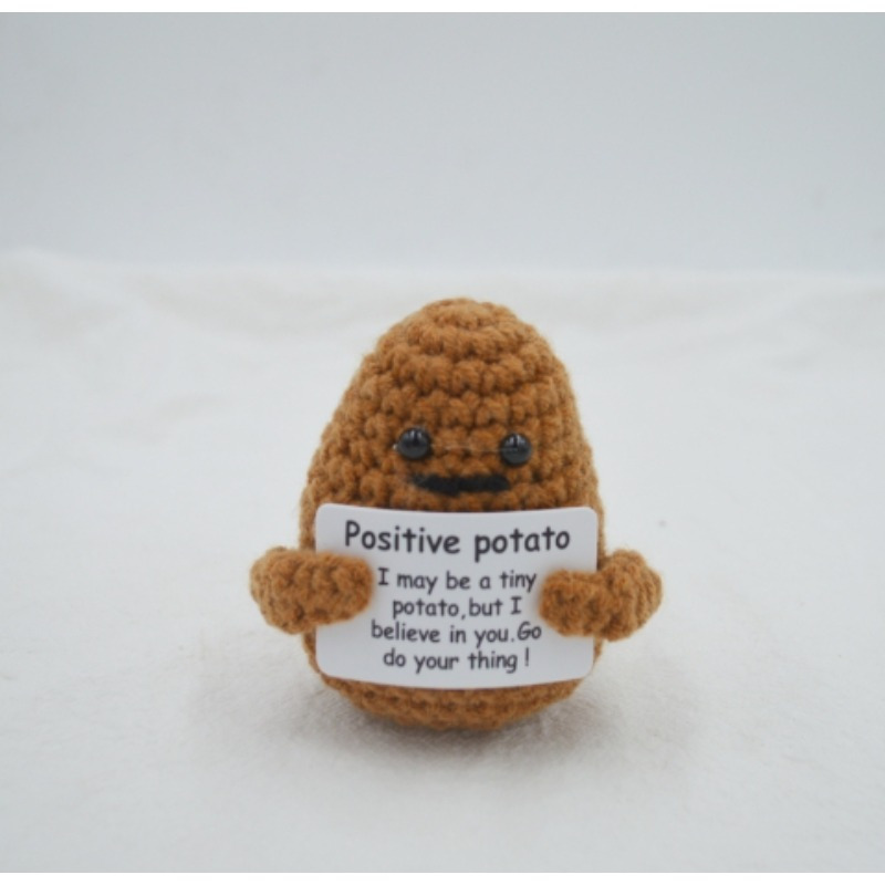 Mini Funny Positive Potato Cute Wool Funny Knitted Positive - Temu