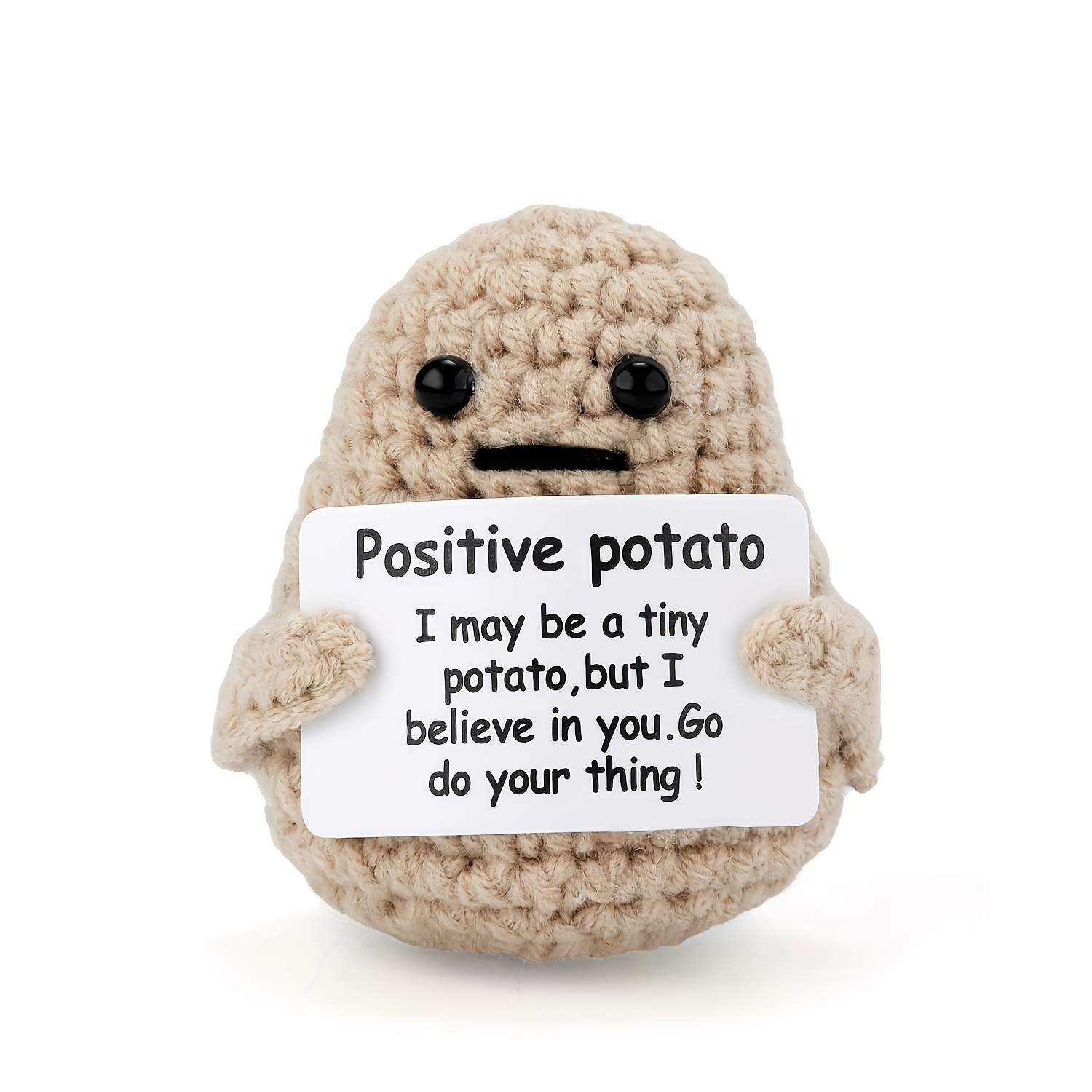 Mini Funny Positive Potato Cute Wool Funny Knitted Positive - Temu