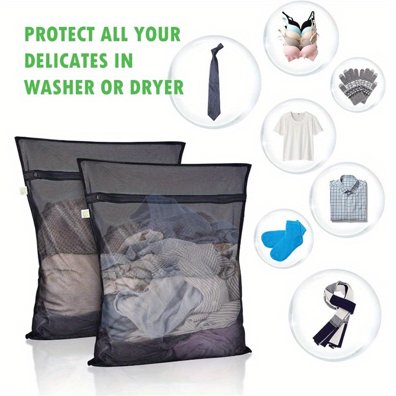 Large Mesh Laundry Bag Laundry Zipper Bag Travel Laundry Net - Temu