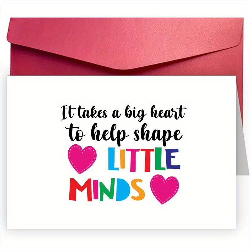 

A Fun And Creative Holiday Greeting Card Big Heart, Little Minds Teachers Day Greeting Card - Teacher Thank You Card - Teacher Appreciation Gifts - Perfect Gift For Teacher Appreciation Day