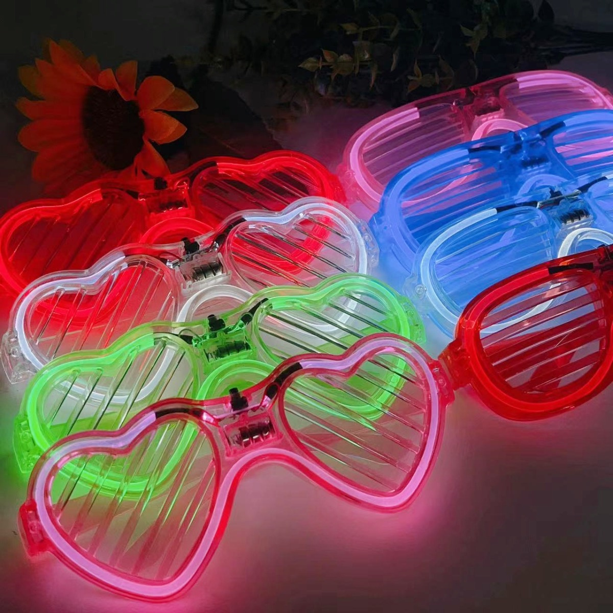 Heart Shape Light Up Led Glasses Party Favors Glow In The - Temu
