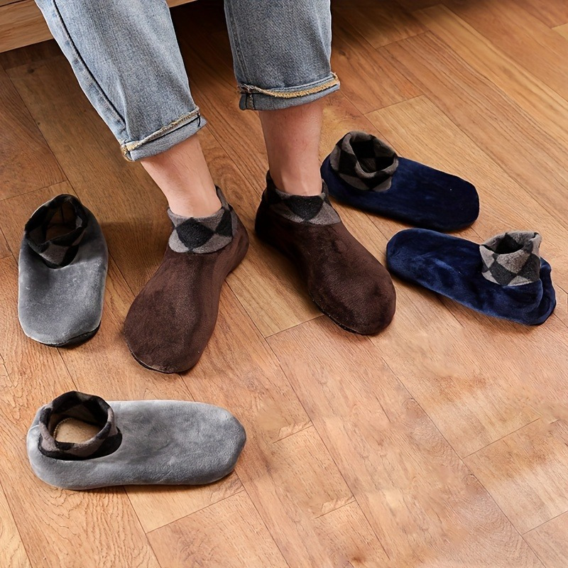 Women Mens Warm Non-slip Socks Home Fleece Thick Bed Slipper Floor Ankle  Socks