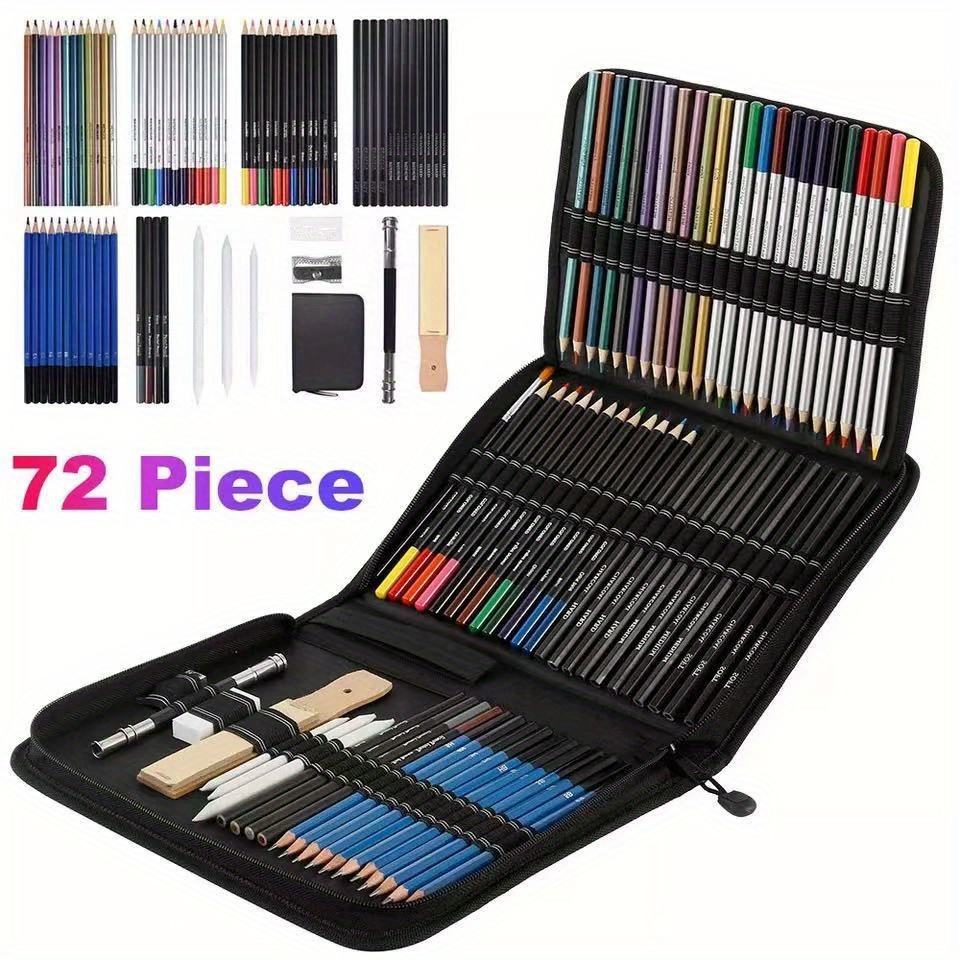 Drawing Sketching Kit Set Pro Art Supplies With Sketchbook - Temu