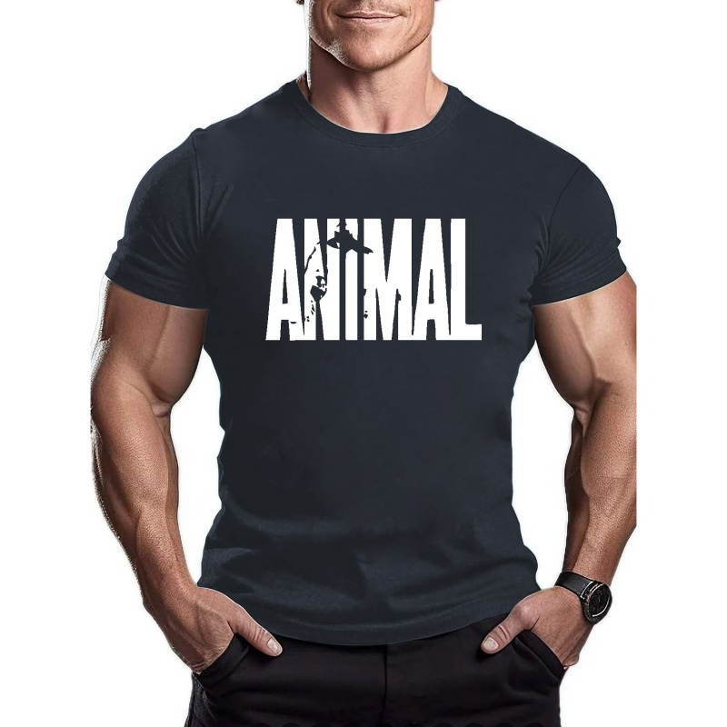 

Animal Print Tees For Men, Casual Quick Drying Breathable T-shirt, Short Sleeve T-shirt For Summer