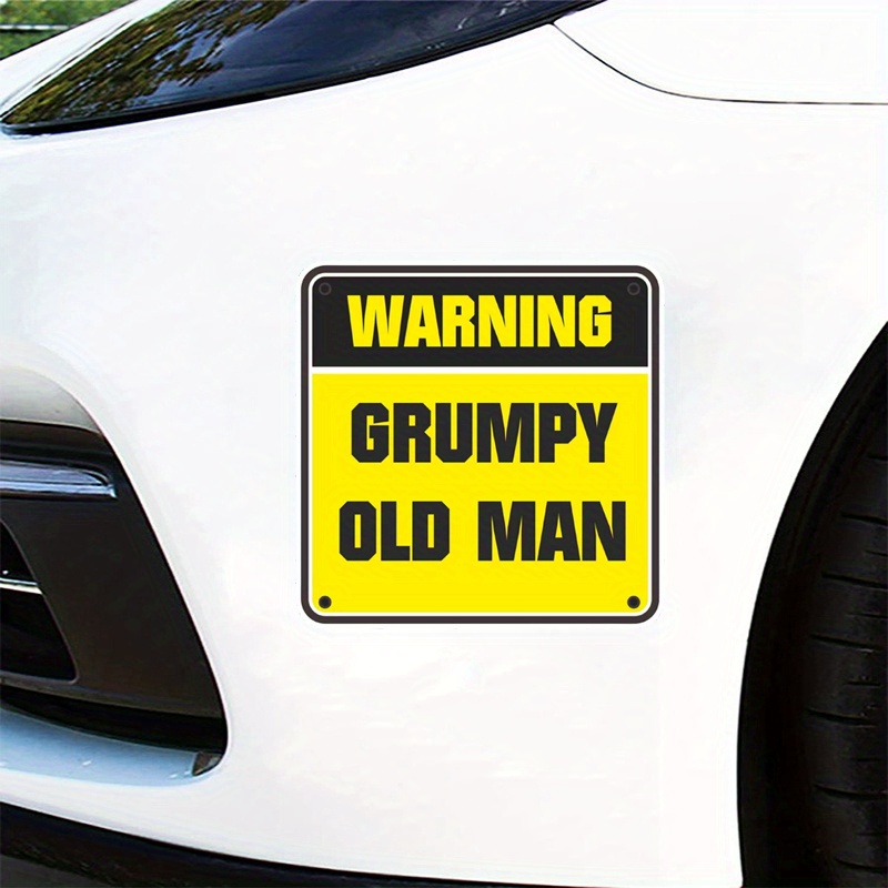 Old Man Warning Sign Vinyl Sticker Decal - Temu New Zealand