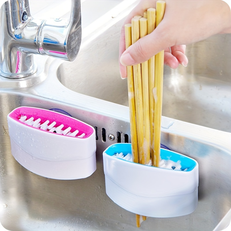 Creative Kitchen Cutlery Cleaner, Knife Fork Spoon Scrubber For Inside The  Sink, Utensil Scrubber With Suction Cups, Cleaning Supplies, Household  Gadgets, Back To School Supplies - Temu