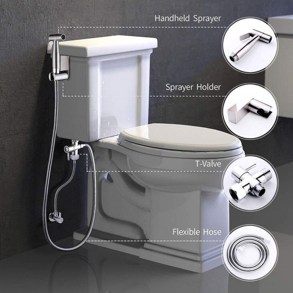 1 set stainless steel bidet sprayer complete diaper washer simple pressure control more details 1