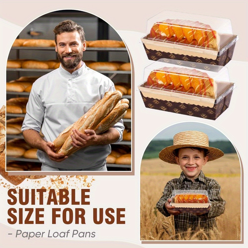 50/25pcs Paper Loaf Pan Disposable Paper Baking Pan with Paper Pans Mold  for Cake Bread Oven Loaf Bakery Rectangle Paper Baking Pans for Quick Bread  S