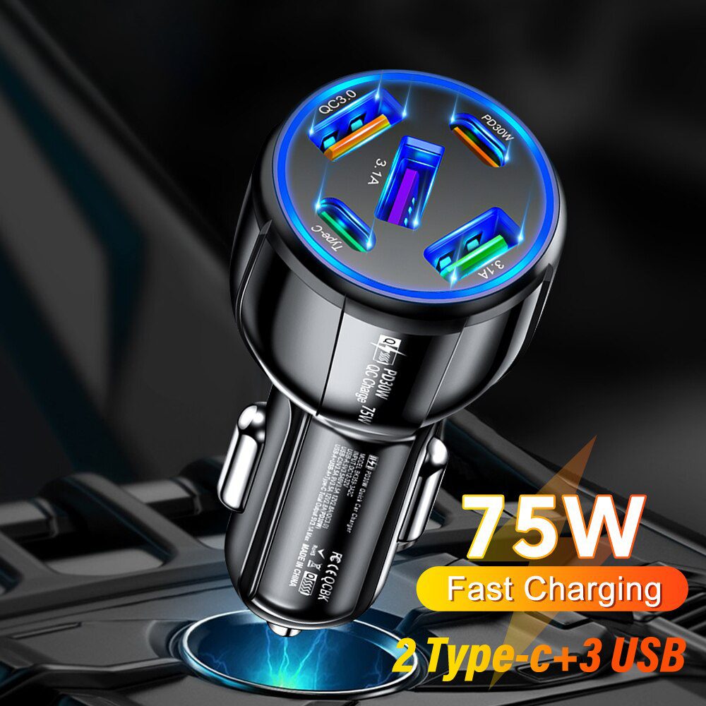 2 port Usb Pd Fast Car Charger 1 Cable Charging Type C Fast - Temu