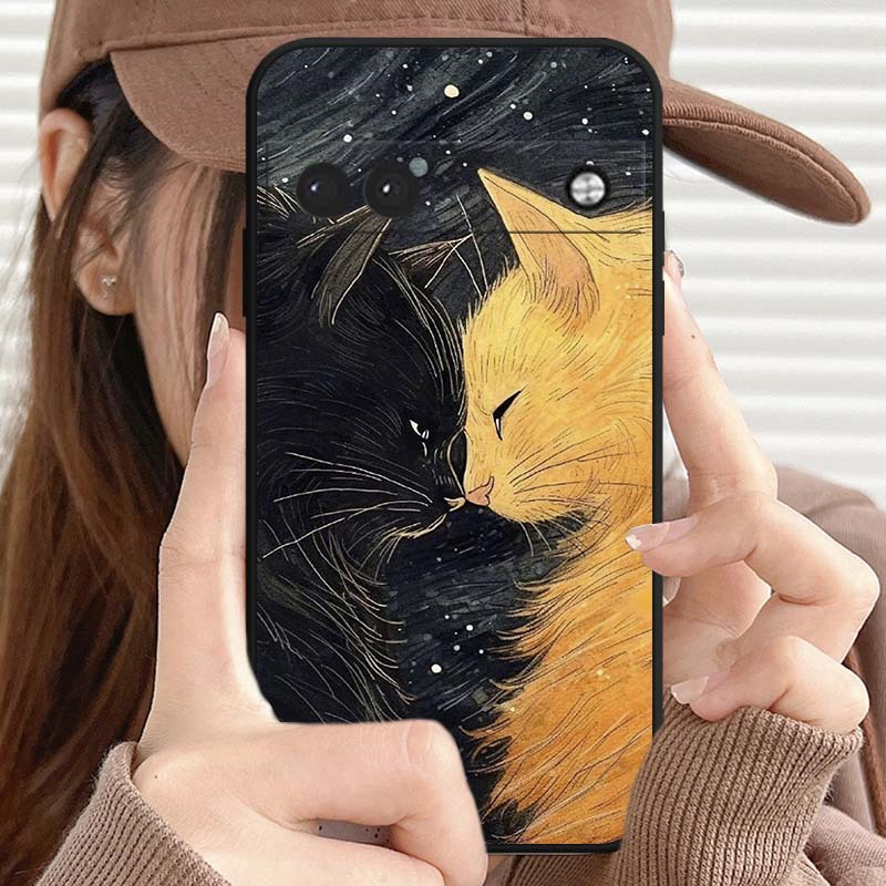 

Couple Cat Tpu Anti-fall Protective Soft Shockproof Phone Case For Pixel 6 6a 7 8 7a Pro