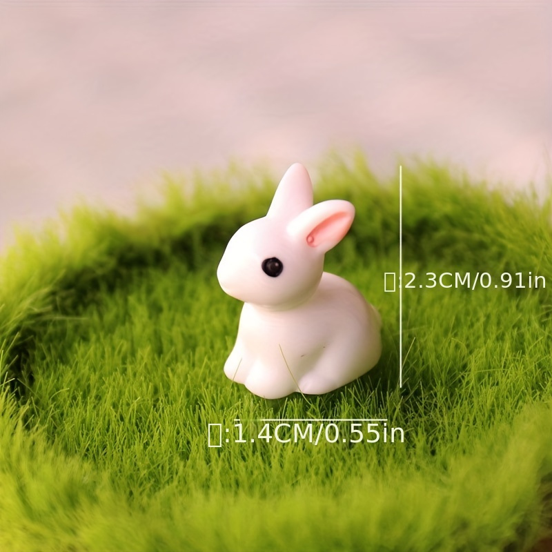 10pcs miniature easter rabbit figurine mini resin bunny ornament for diy miniature landscape mini house decor for home room living room office decor christmas valentines day new year gift