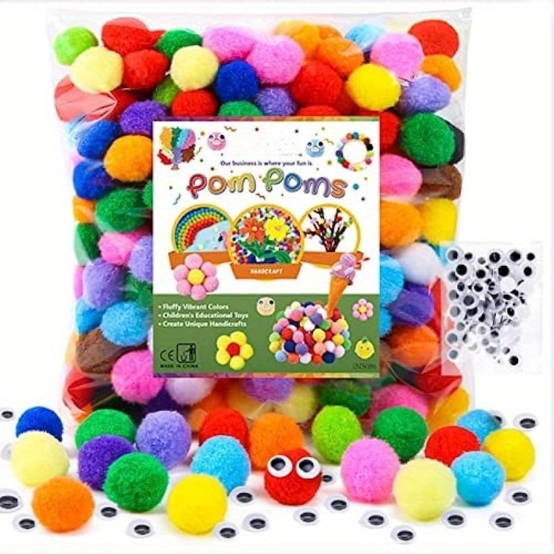 Assorted Craft Pom Poms - Multicolor Bulk Pom Poms, Various Sizes And  Colors Of Pom Poms, Plush Pom Poms Golden Onion Ball, Suitable For  Children's Creative Diy, Craft Project Production - Temu Bahrain