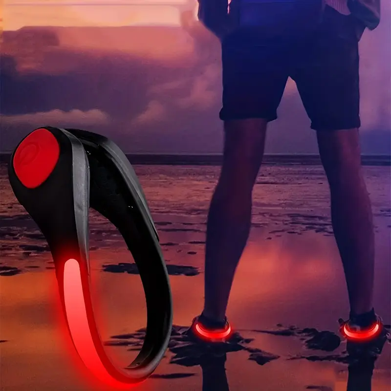 1pc led shoe light clip for night running 1pc led shoe light clip 2 cr2032 battery powered abs material non rechargeable single color lighting 36v or lower operating voltage electronic components included ideal for night sports details 4