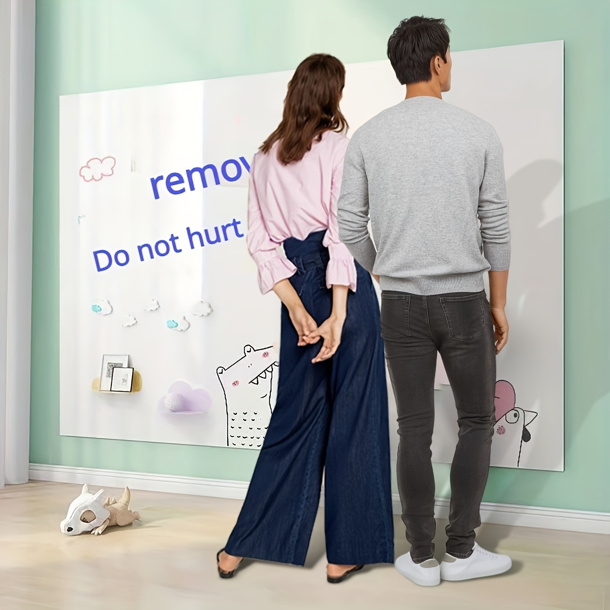 Electrostatic Whiteboard Wall Stickers, Children's Household Removable Not  Hurt The Wall, Doodle Painting Drawing Board Whiteboard Writing Board, Whit