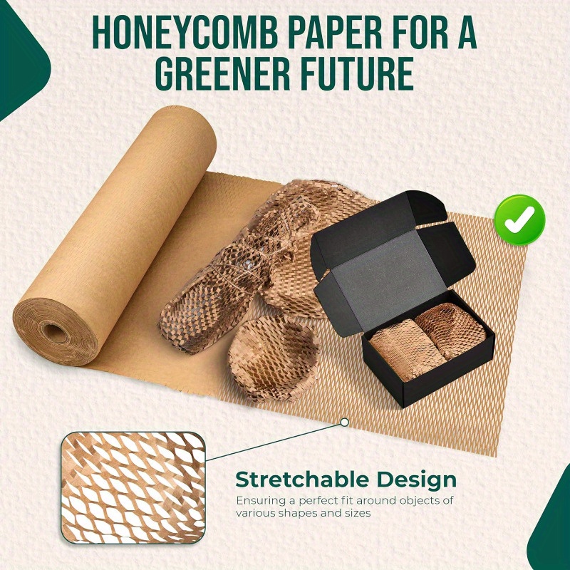 1 Roll, Honeycomb Packing Paper For Moving, 12inches X 98feet