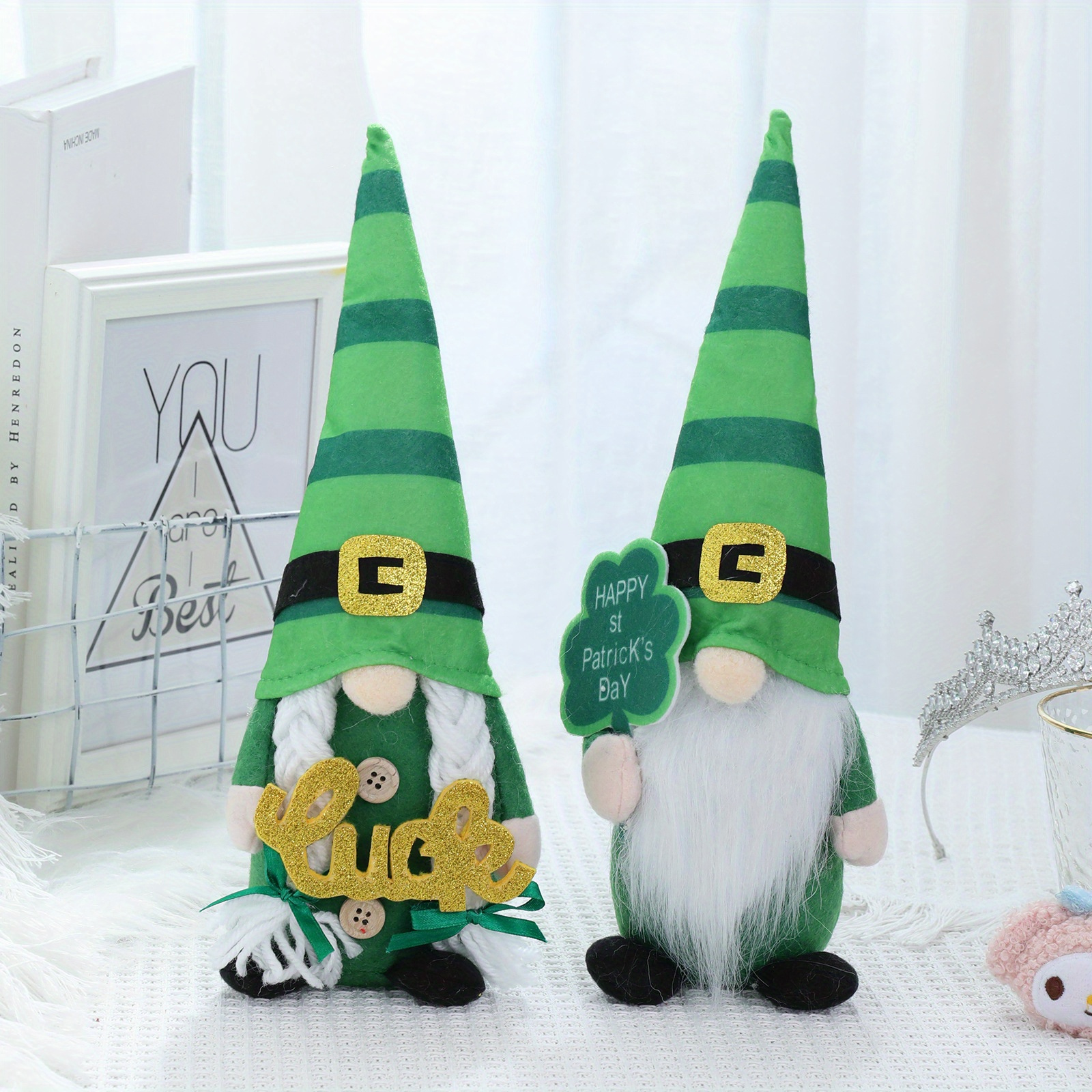 St.patrick's Day Irish Gnome Doll Lighted Sequins Gnome - Temu