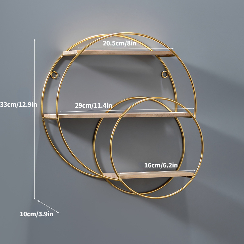 Scandinavian-inspired Metal Wall Shelf - No-drill Installation, Perfect For Bedroom & Living Room Decor