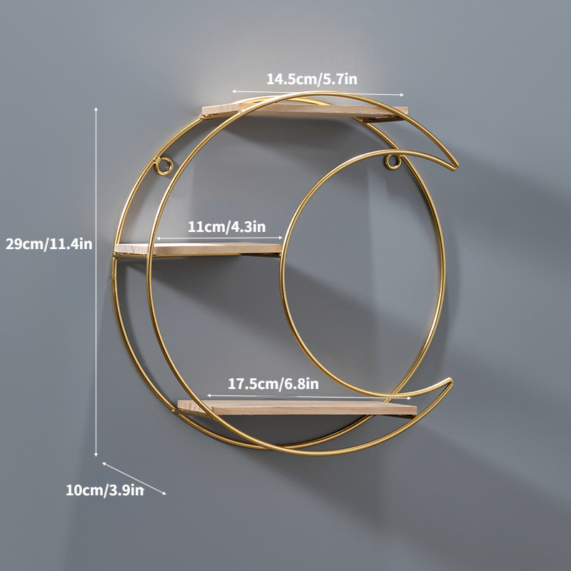 Scandinavian-inspired Metal Wall Shelf - No-drill Installation, Perfect For Bedroom & Living Room Decor