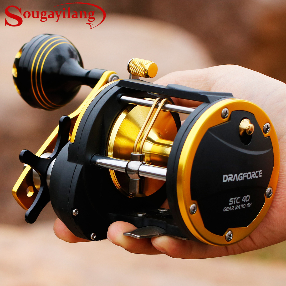 Fishing Reel 5.1:1 Gear Ratio Max Drag Power 30kg with Depth Counter Right  Hand Super Strong Trolling Reel for Saltwater Drum Reel.