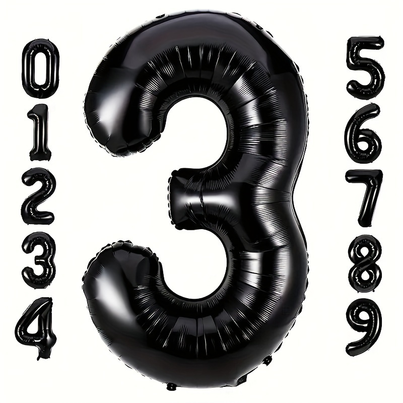 Ballon numéro 40 noir/or, 6 pièces