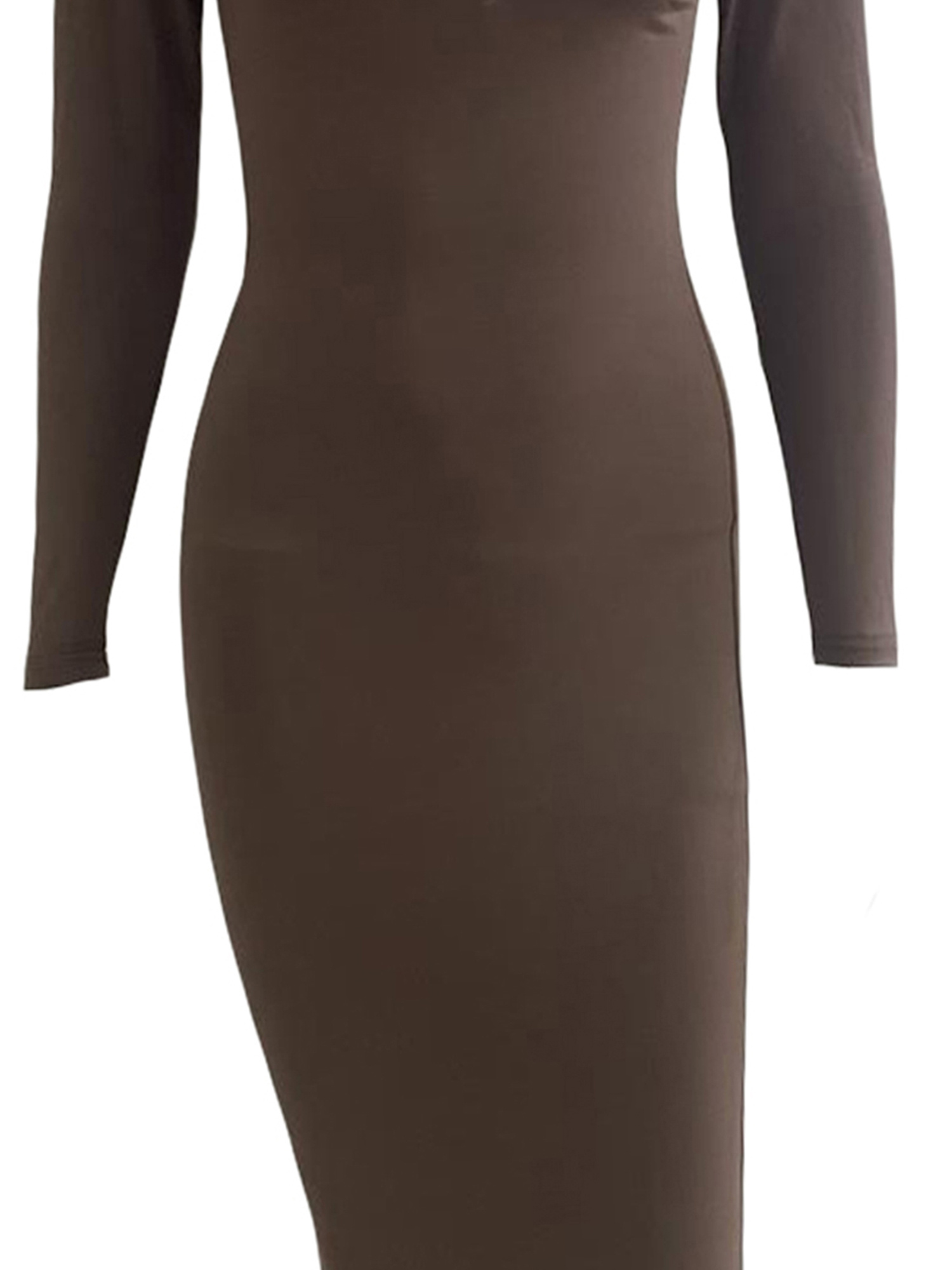 womens long sleeve v neck bodycon dress maxi casual fall - Temu